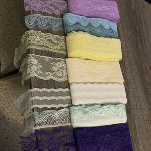46 Yards of Assorted Flat Lace Fabric Bundle